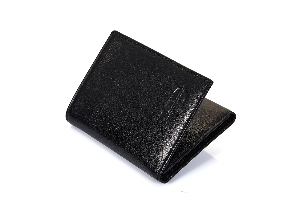 Katlamalı dikey deri cüzdan 121-1 siyah model
